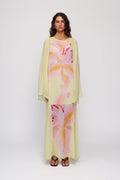 Solsana Maxi Dress in Candy Hibiscus by The Wolf Gang – front full-length view