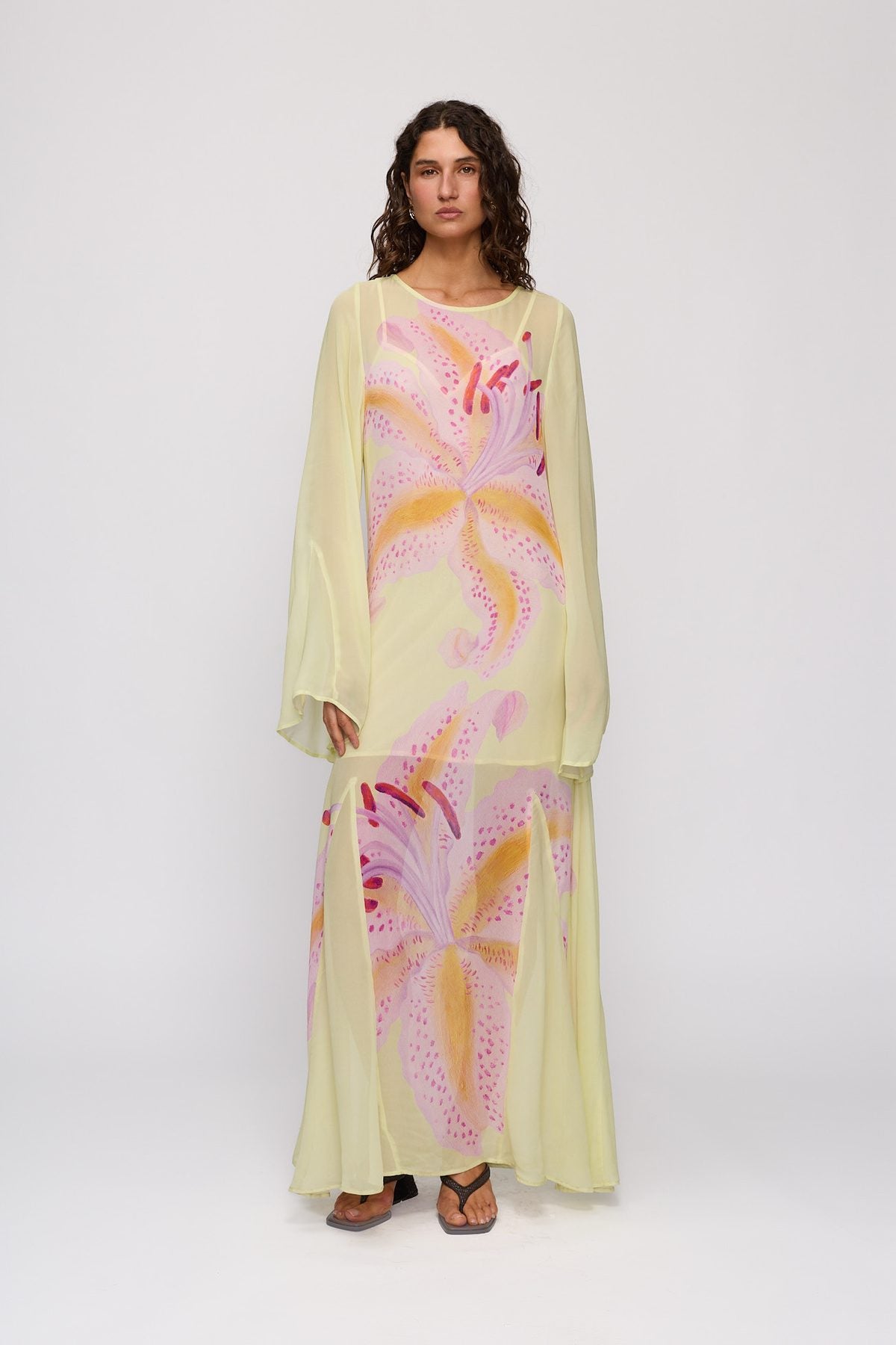 Solsana Maxi Dress in Candy Hibiscus by The Wolf Gang – full-length view