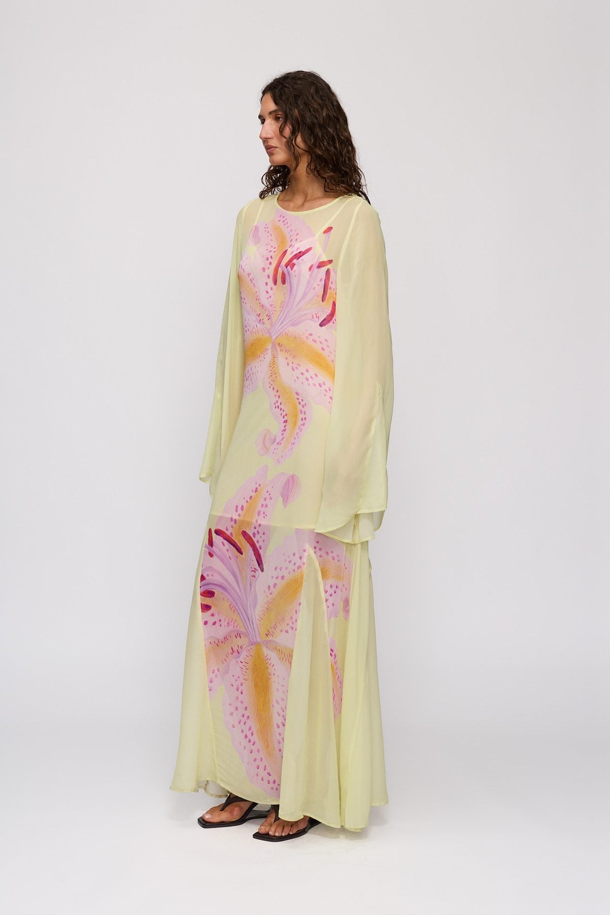 Solsana Maxi Dress in Candy Hibiscus by The Wolf Gang – full-length view