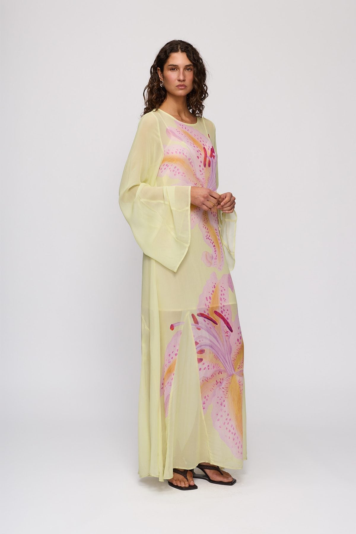 Solsana Maxi Dress in Candy Hibiscus by The Wolf Gang – full-length view