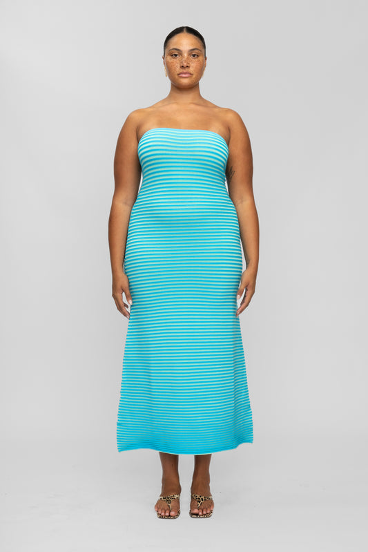 Sunmor Knit Maxi Dress - Aqua