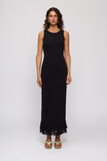 Tully Midi Dress in Noir by The Wolf Gang – front full-length view