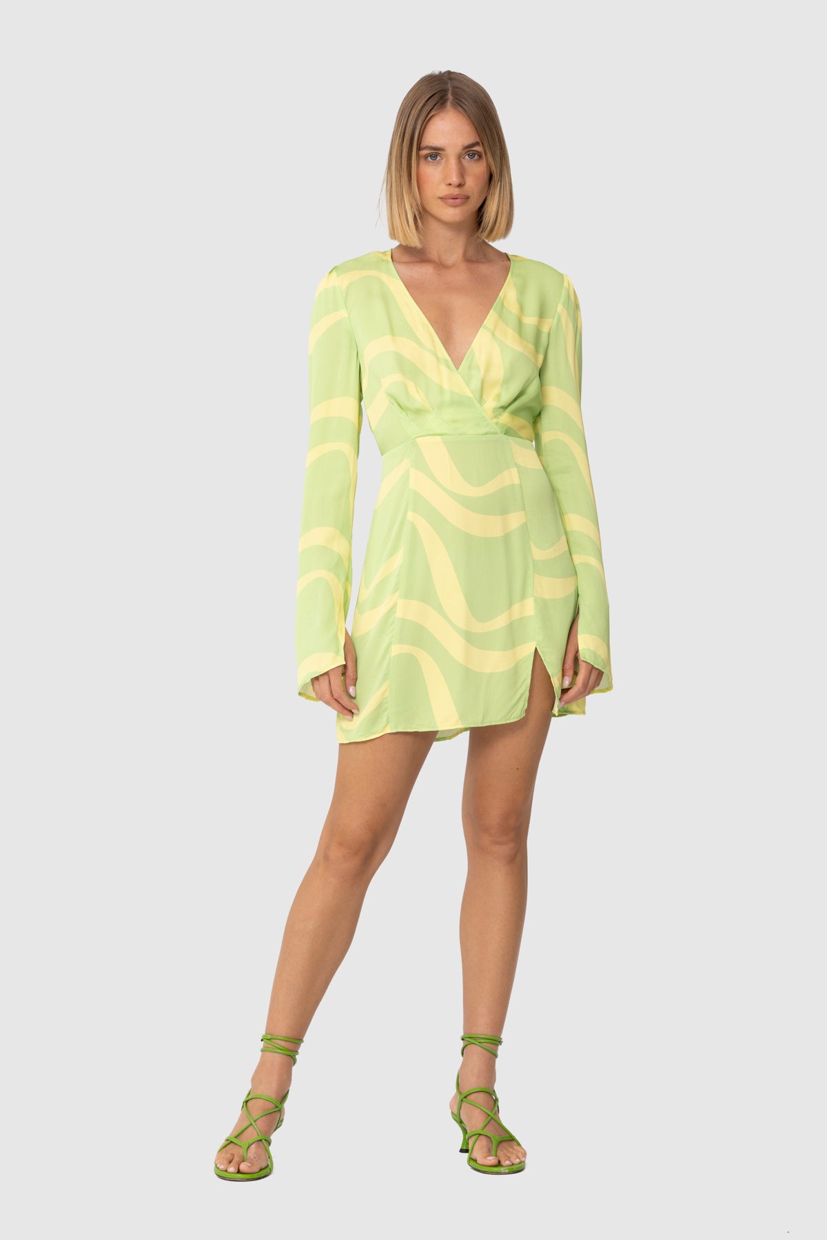 Goldie Long Sleeve Mini Dress - Pina Wave