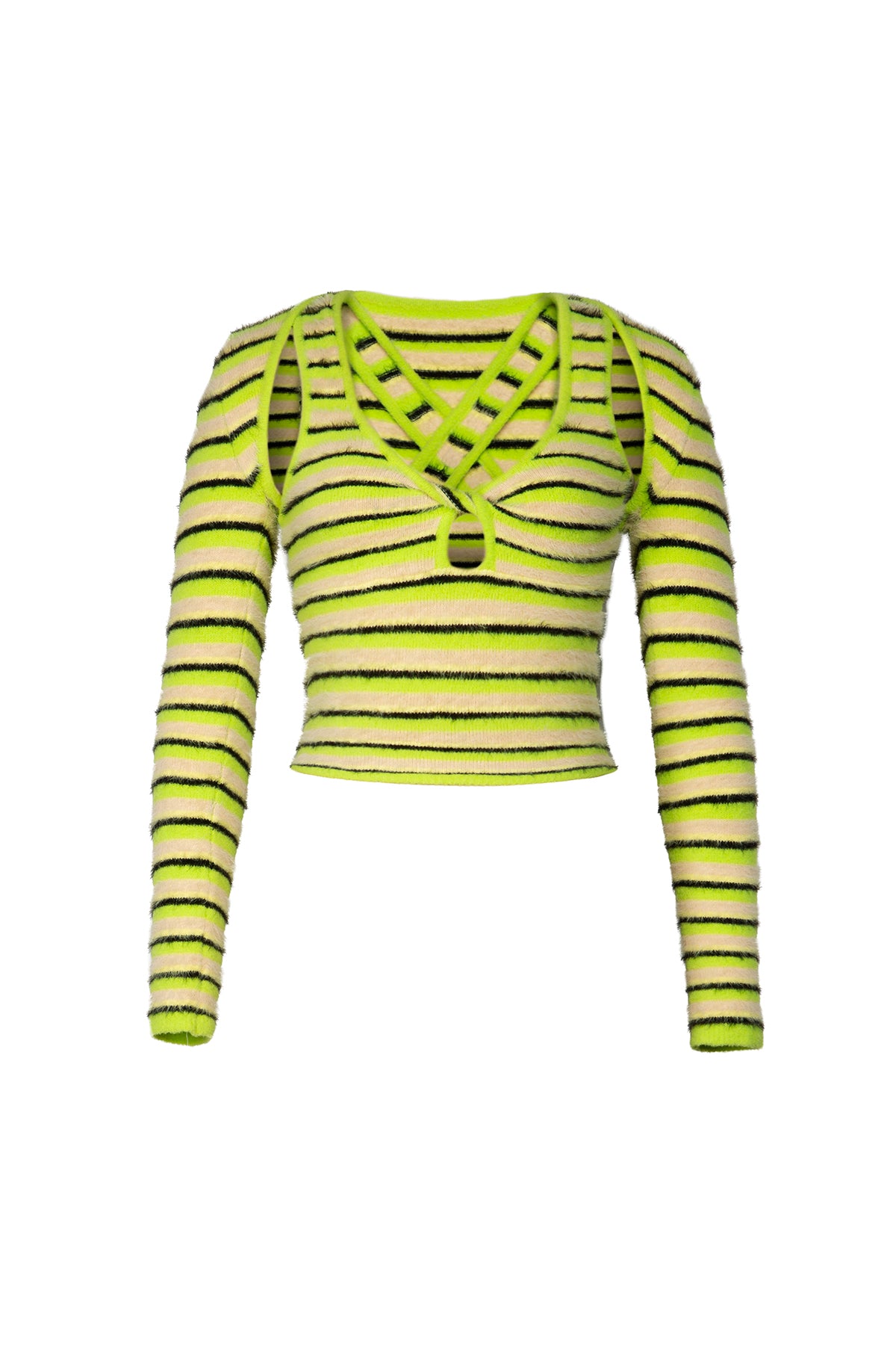 Estie Knit Set - Lime Stripe