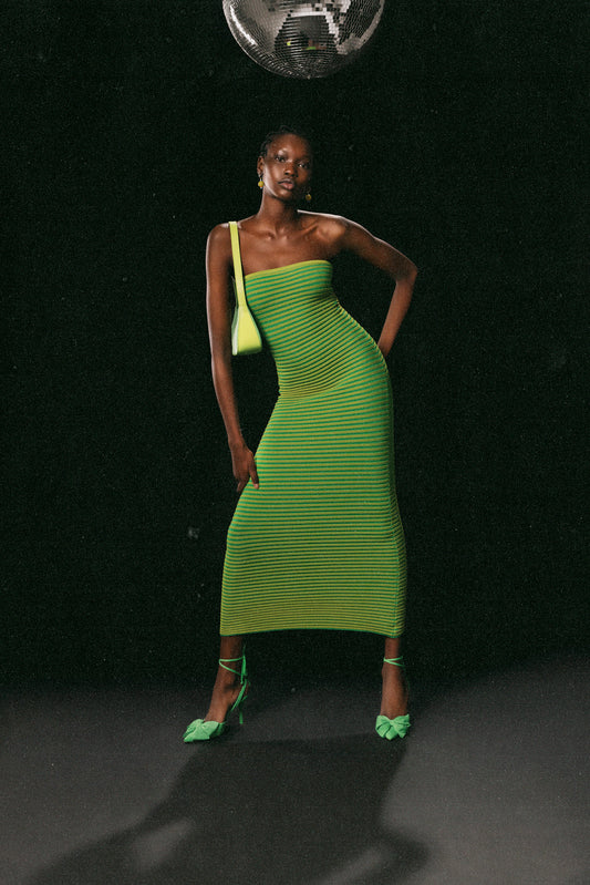 Sunmor Knit Maxi Dress - Lime